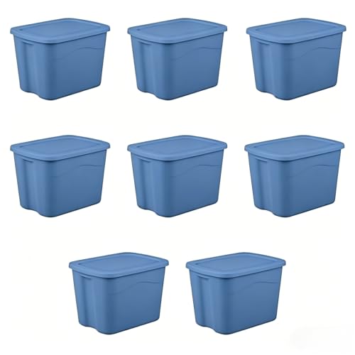 6 Pack 27 Gallon Heavy Duty Storage Bins with Snap Lids, Durable Plastic Storage Totes with Stackable Black Containers & Yellow Latching Covers for Home Garage Moving Organization