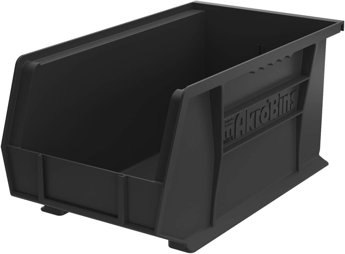 Akro-Mils 12 Pack AkroBins Plastic Storage Bins, Space-Saving Stackable Organizers for Garage, Classroom and Warehouse Organization, Blue