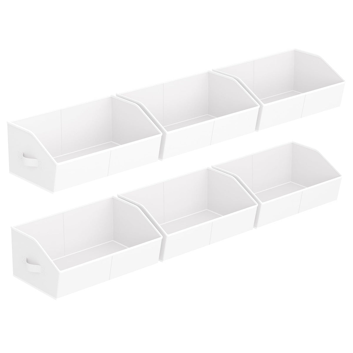 Homsorout Closet Organizers Bins 6 Packs - Large Closet Shelf Organizer with Handles, Fabric Trapezoid Storage Bins, Collapsible Storage Cubes for Clothes, Towels, Light Gray