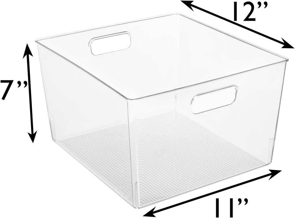 ClearSpace Clear Plastic Storage Bins for Kitchen, Fridge, Pantry, 4 Pack