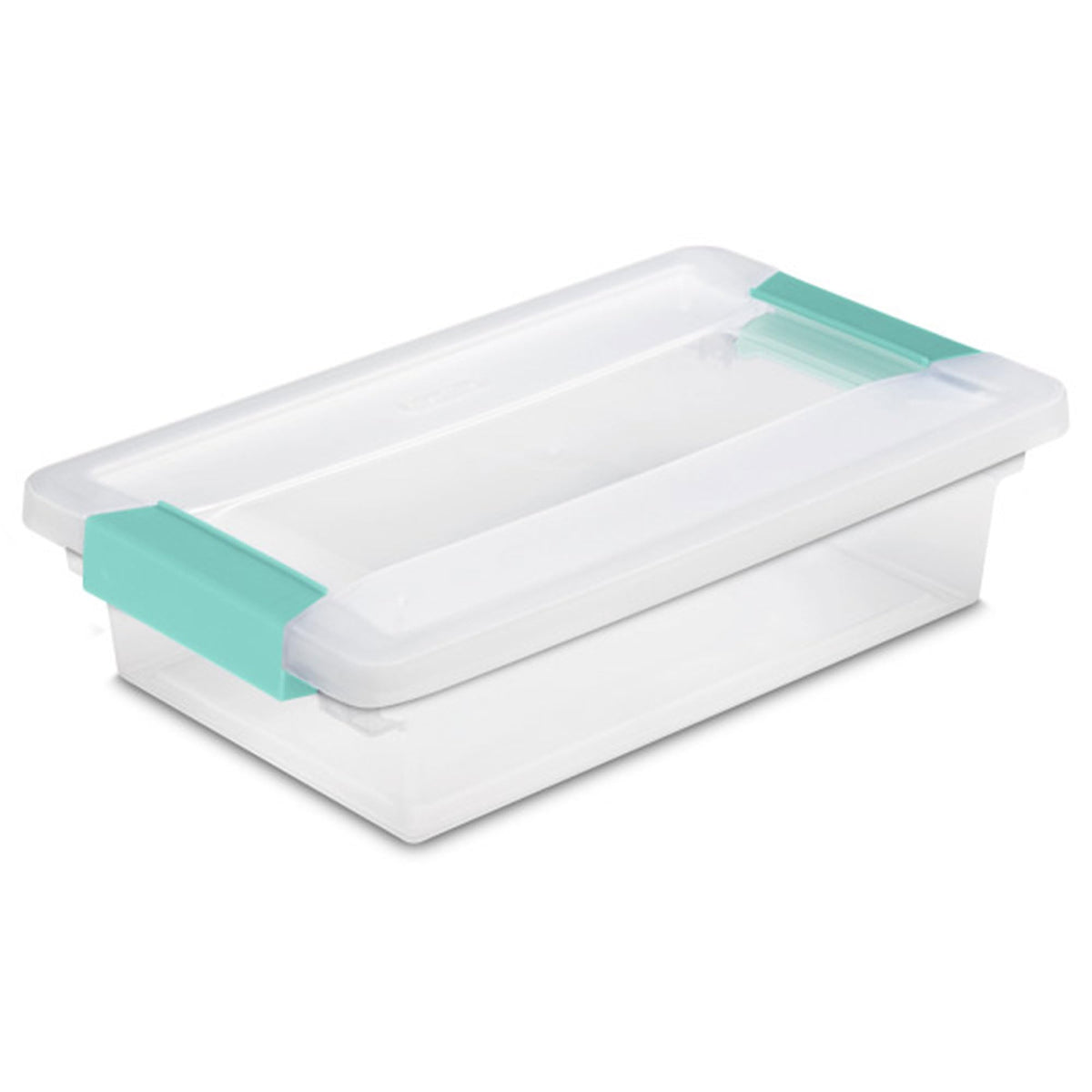 Sterilite Deep Clip Box, Stackable Small Storage Bin with Latching Lid, Plastic Container to Organize Paper, Office, Home, Clear Base and Lid, 1-Pack