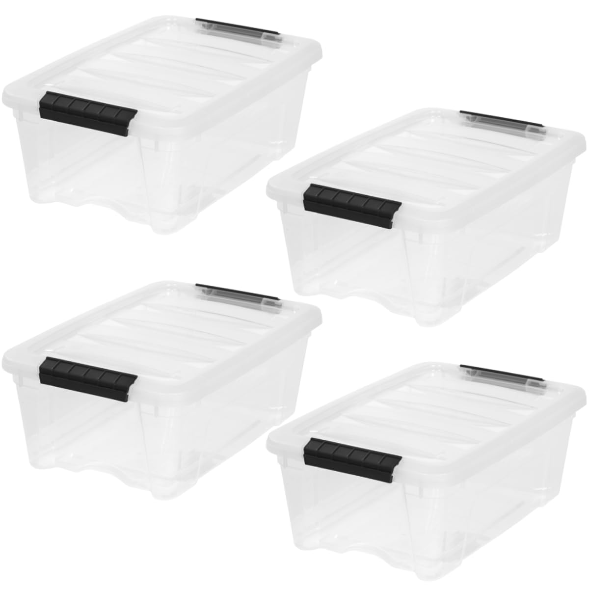 IRIS USA 6-Pack 54 Quart Storage Bins with Lids, Clear