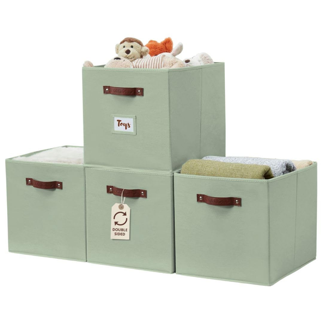 DECOMOMO Storage Bins, Cube Storage Bin with Labels