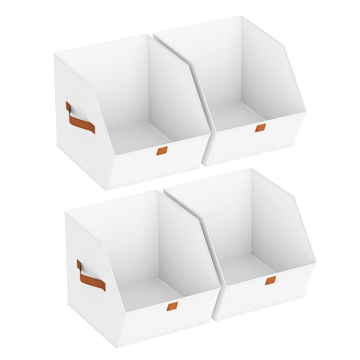 Homsorout Fabric Closet Storage Cubes - 6 Pack Square Storage Bins with Dual Handles for Clothes, Towels, Toys, Cube Storage Organizers for Bedroom, Nursery, Shelves, Closet, Small Spaces, Beige