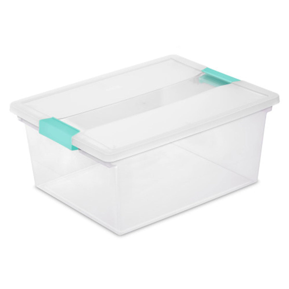 Sterilite Deep Clip Box, Stackable Small Storage Bin with Latching Lid, Plastic Container to Organize Paper, Office, Home, Clear Base and Lid, 1-Pack