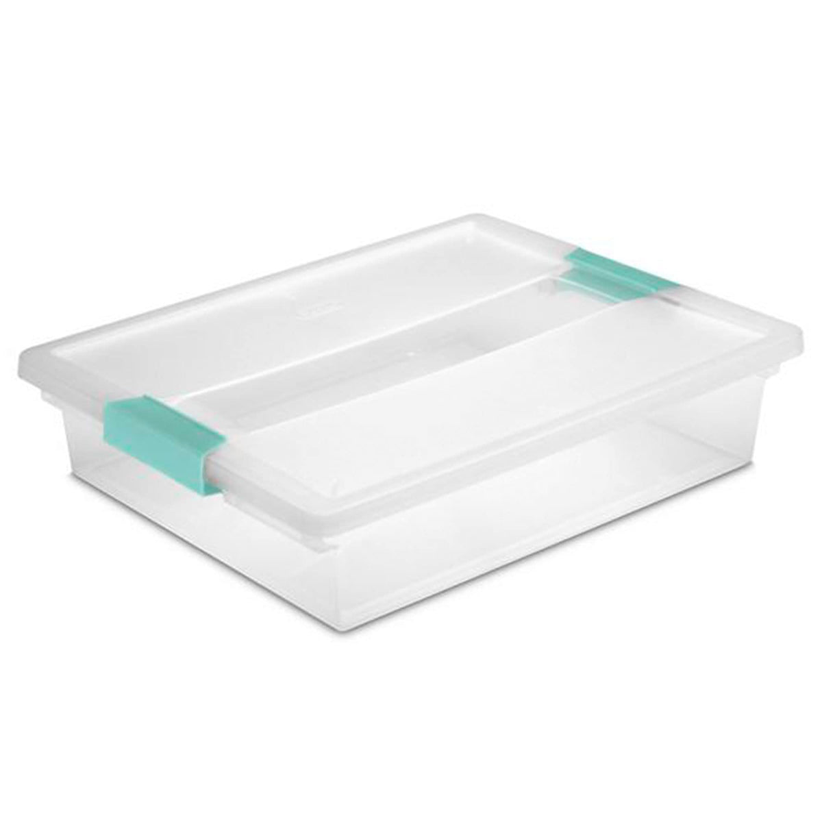 Sterilite Deep Clip Box, Stackable Small Storage Bin with Latching Lid, Plastic Container to Organize Paper, Office, Home, Clear Base and Lid, 1-Pack