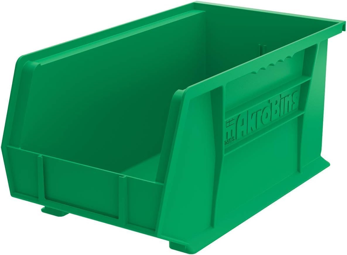 Akro-Mils 12 Pack AkroBins Plastic Storage Bins, Space-Saving Stackable Organizers for Garage, Classroom and Warehouse Organization, Blue