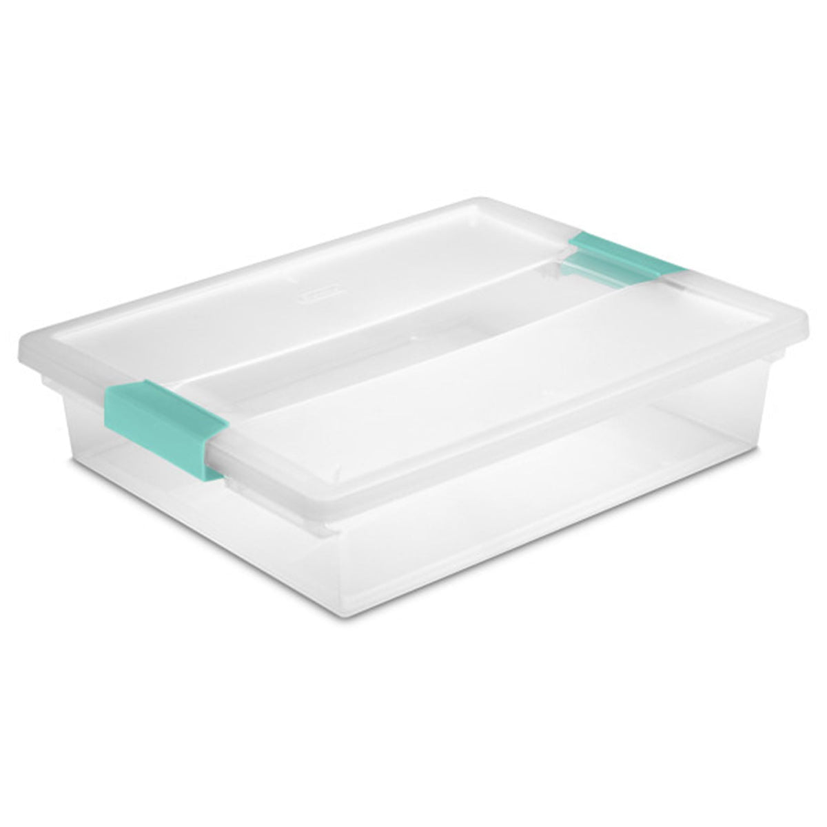 Sterilite Clip Box, Stackable Clear Plastic Bins- Large, 6-Pack