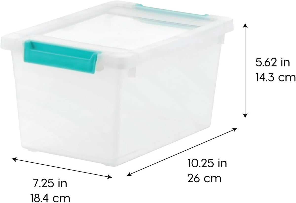 IRIS USA Storage Bins with Lids |Made in USA| 4 Qt - (6-Pack) - Clear