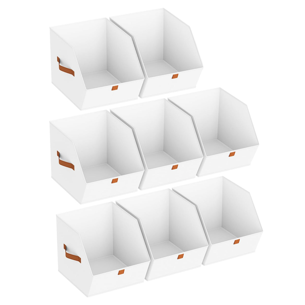Homsorout Fabric Closet Storage Cubes - 6 Pack Square Storage Bins with Dual Handles for Clothes, Towels, Toys, Cube Storage Organizers for Bedroom, Nursery, Shelves, Closet, Small Spaces, Beige