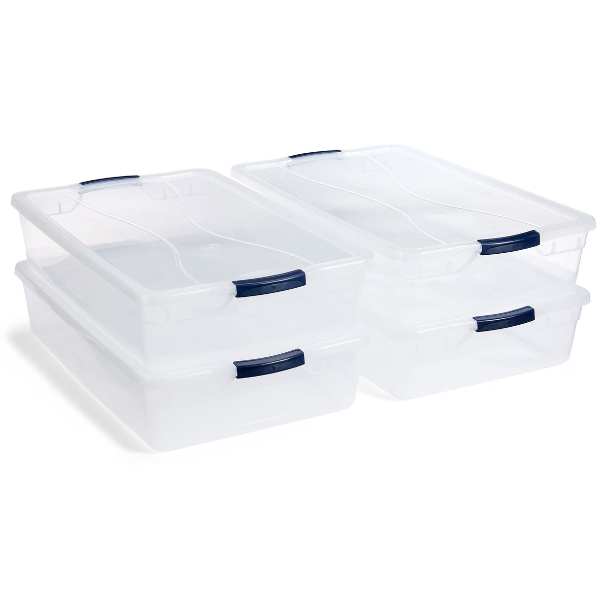 Rubbermaid Cleverstore Clear 32 Qt, 6 Pack Stackable Plastic Storage Bins with Lids, Great for Closet and Laundry Storage, Organizing in the Home