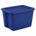 6 Pack 27 Gallon Heavy Duty Storage Bins with Snap Lids, Durable Plastic Storage Totes with Stackable Black Containers & Yellow Latching Covers for Home Garage Moving Organization