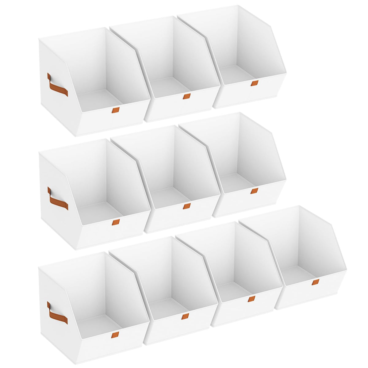Homsorout Fabric Closet Storage Cubes - 6 Pack Square Storage Bins with Dual Handles for Clothes, Towels, Toys, Cube Storage Organizers for Bedroom, Nursery, Shelves, Closet, Small Spaces, Beige