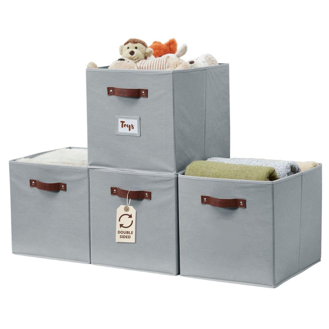 DECOMOMO Storage Bins, Cube Storage Bin with Labels