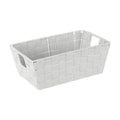 Simplify Medium Woven Strap Tote | Decorative Storage Basket | 2 Handles | Organization | Closet | Bedroom | Bathroom | Nursery | Accessories | Toys | Gifts | 1 Pack | Grey