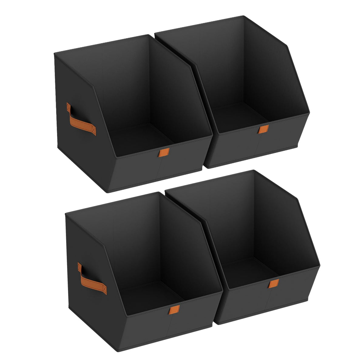 Homsorout Fabric Closet Storage Cubes - 6 Pack Square Storage Bins with Dual Handles for Clothes, Towels, Toys, Cube Storage Organizers for Bedroom, Nursery, Shelves, Closet, Small Spaces, Beige