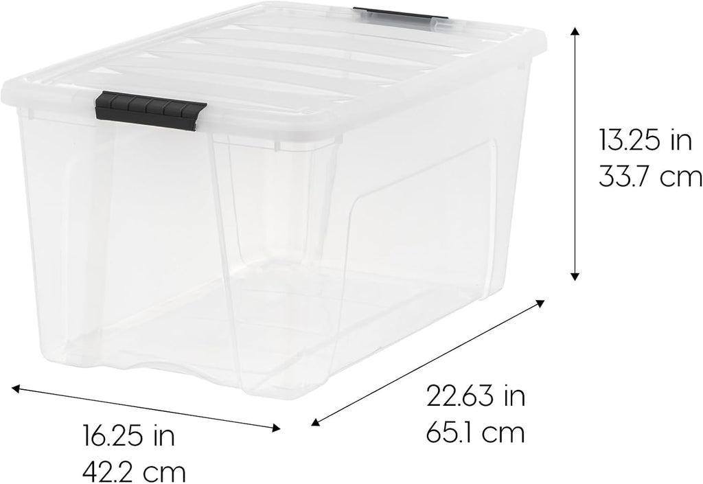IRIS USA 6-Pack 72 Quart Storage Bins with Lids, Clear
