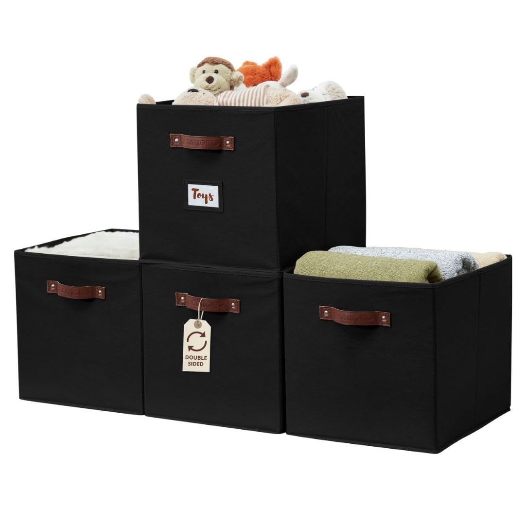 DECOMOMO Storage Bins, Cube Storage Bin with Labels