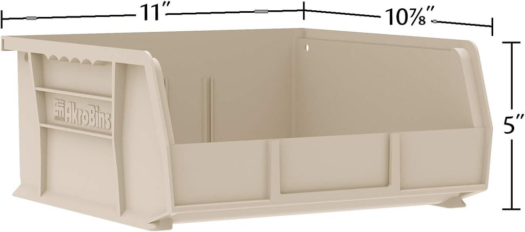 Akro-Mils 30235 AkroBins Plastic Storage Bins, 11"x11"x5", Red, 6-Pack