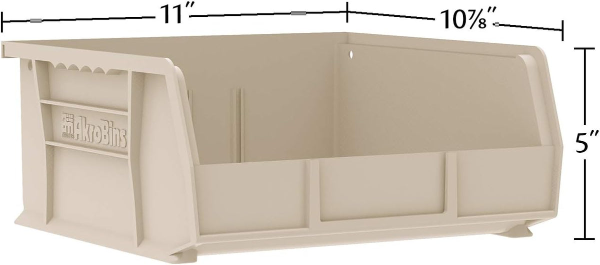 Akro-Mils 30235 AkroBins Plastic Storage Bins, 11"x11"x5", Red, 6-Pack