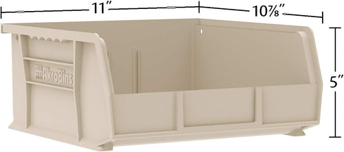 Akro-Mils 30235 AkroBins Plastic Storage Bins, 11"x11"x5", Red, 6-Pack