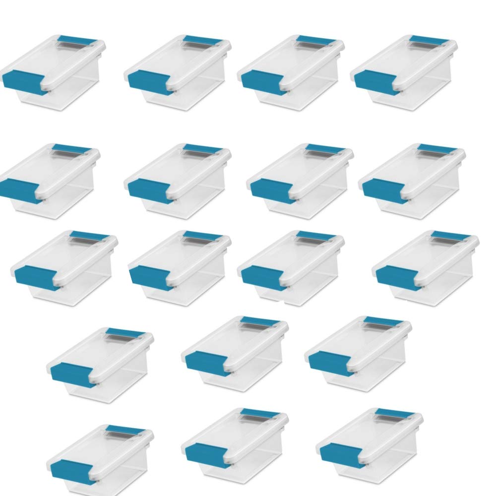 Sterilite Deep Clip Box, Stackable Small Storage Bin with Latching Lid, Plastic Container to Organize Paper, Office, Home, Clear Base and Lid, 1-Pack