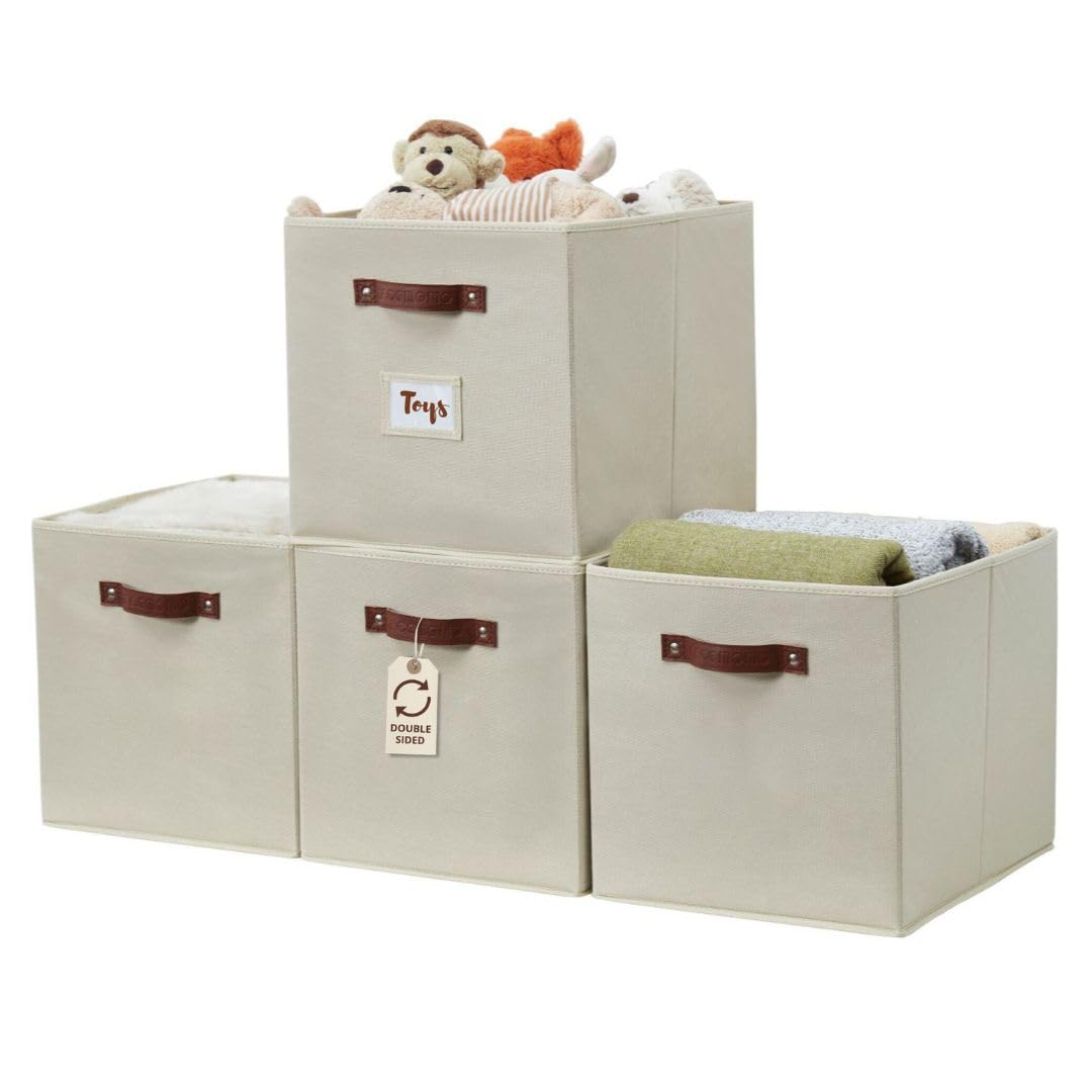 DECOMOMO Storage Bins, Cube Storage Bin with Labels