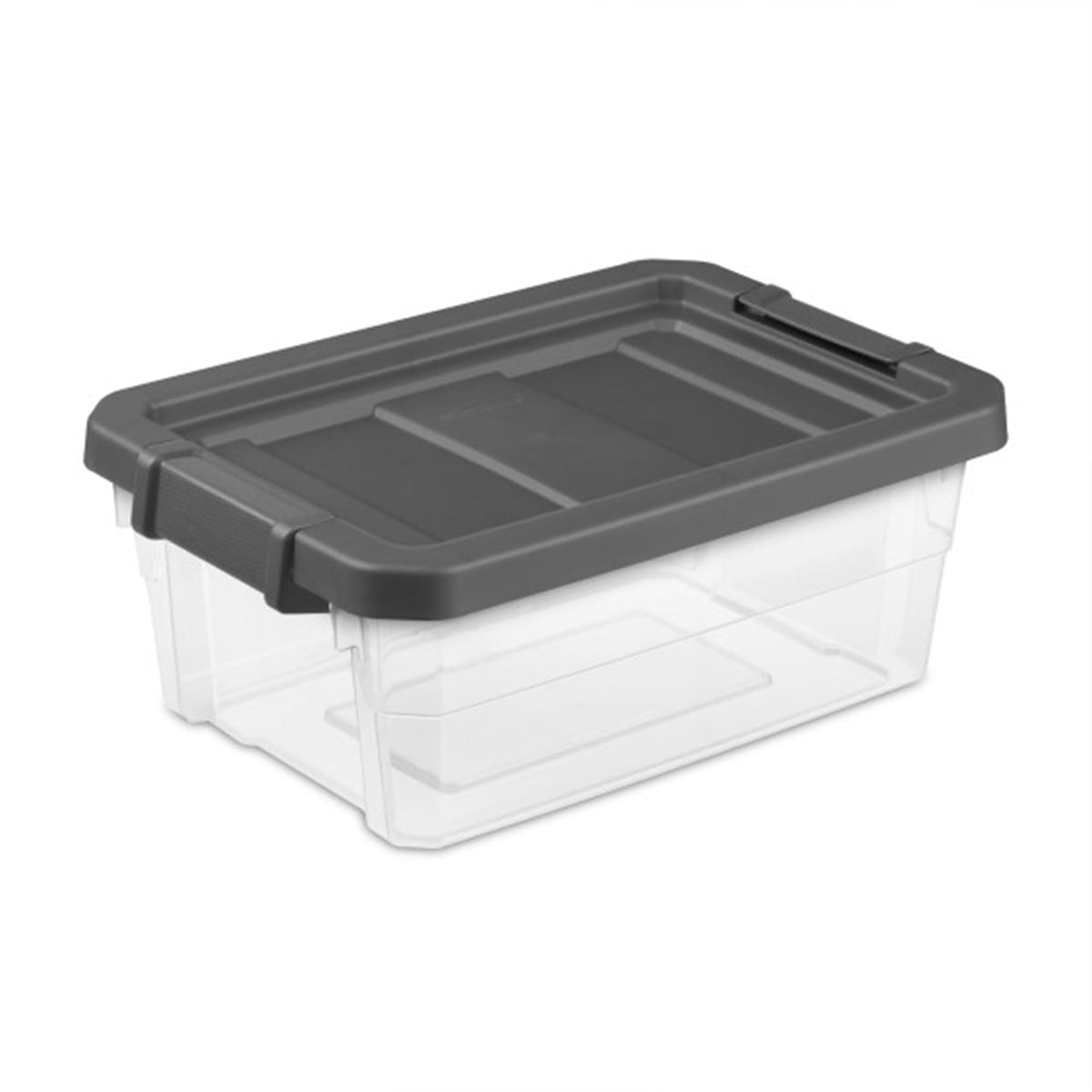 Sterilite 8-Pack Modular Stacker Box, Durable Clear Plastic Storage Bins with Latching Lids, 40 Quart - Stackable Organizing Container Boxes for Closet, Bathroom, and Office