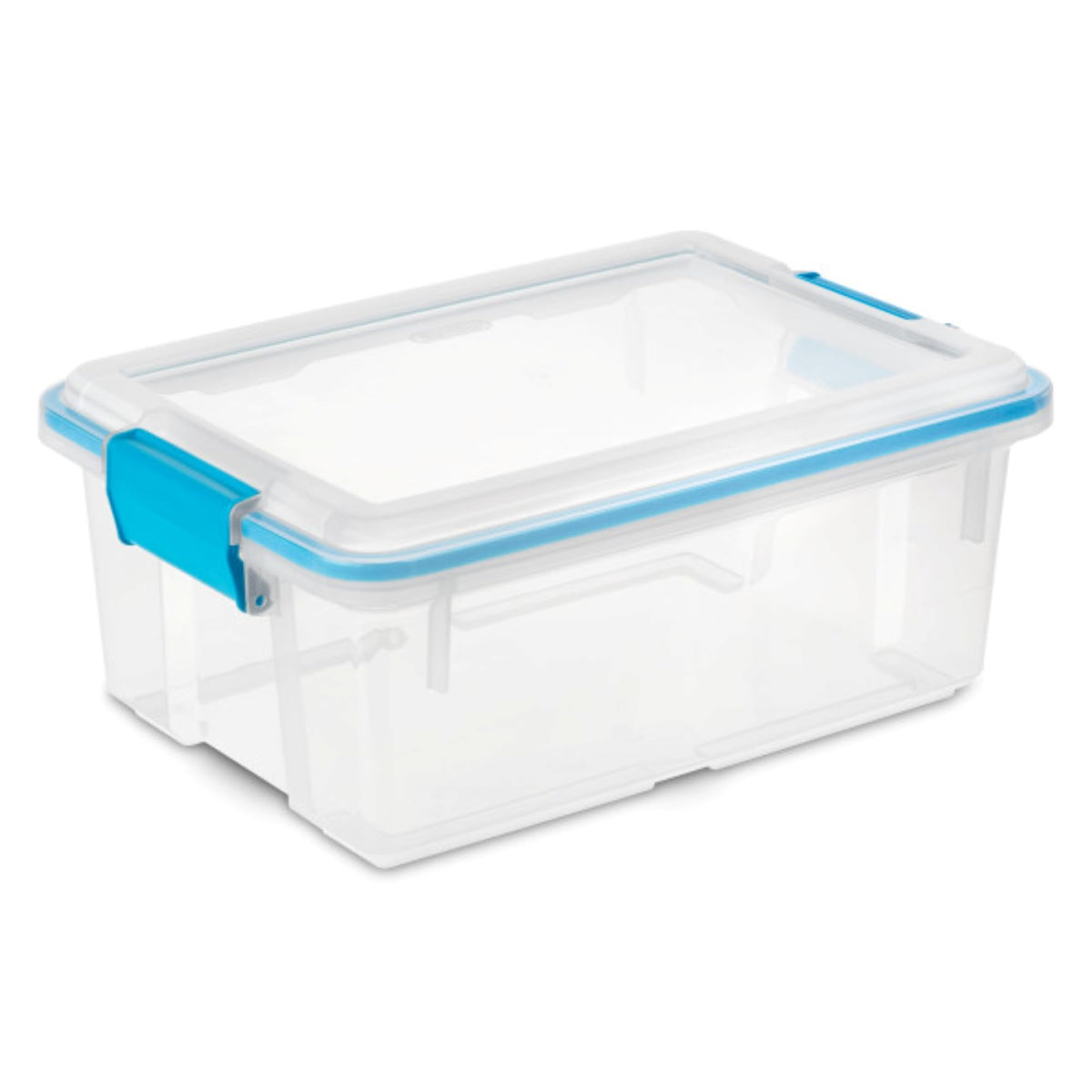 Sterilite 4-Pack 54 Quart Gasket Box, Home Storage Organizer Bins with Lids - Stackable Clear Plastic Containers for Bedroom, Bathroom, Garage, Basement, or Attic
