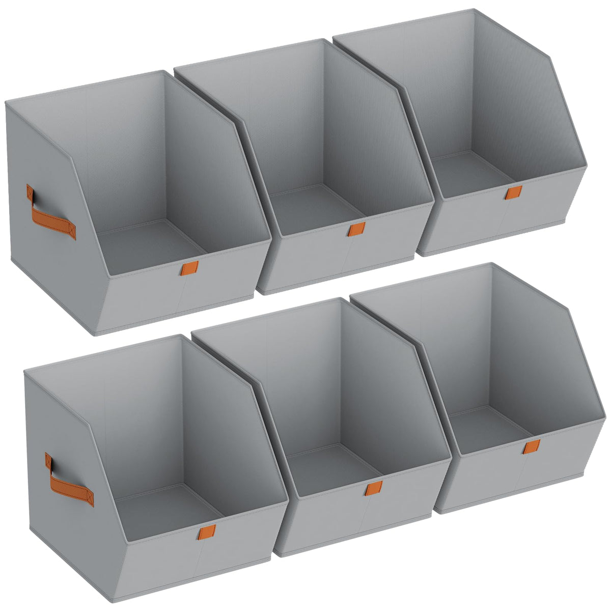 Homsorout Fabric Closet Storage Cubes - 6 Pack Square Storage Bins with Dual Handles for Clothes, Towels, Toys, Cube Storage Organizers for Bedroom, Nursery, Shelves, Closet, Small Spaces, Beige
