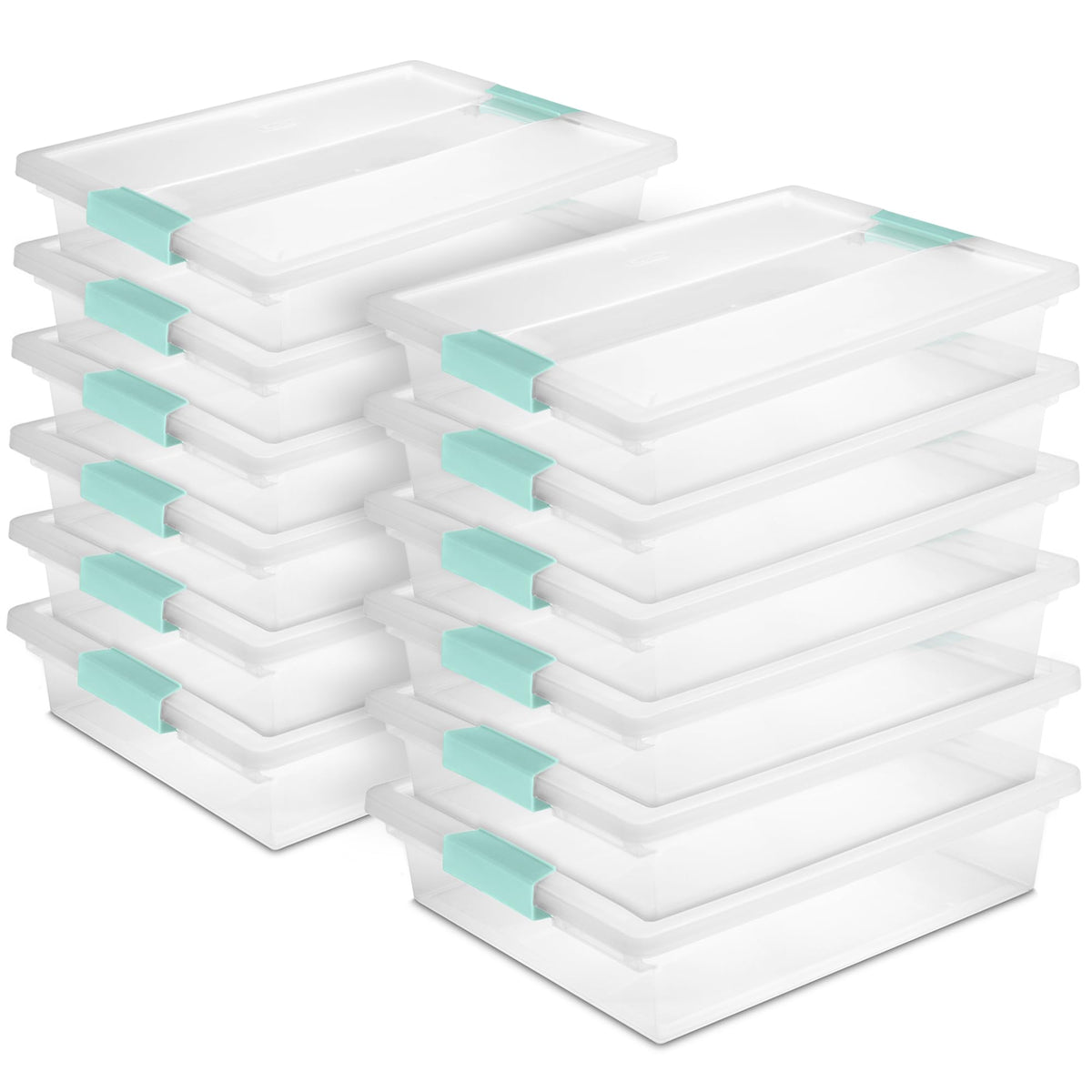 Sterilite Deep Clip Box, Stackable Small Storage Bin with Latching Lid, Plastic Container to Organize Paper, Office, Home, Clear Base and Lid, 1-Pack