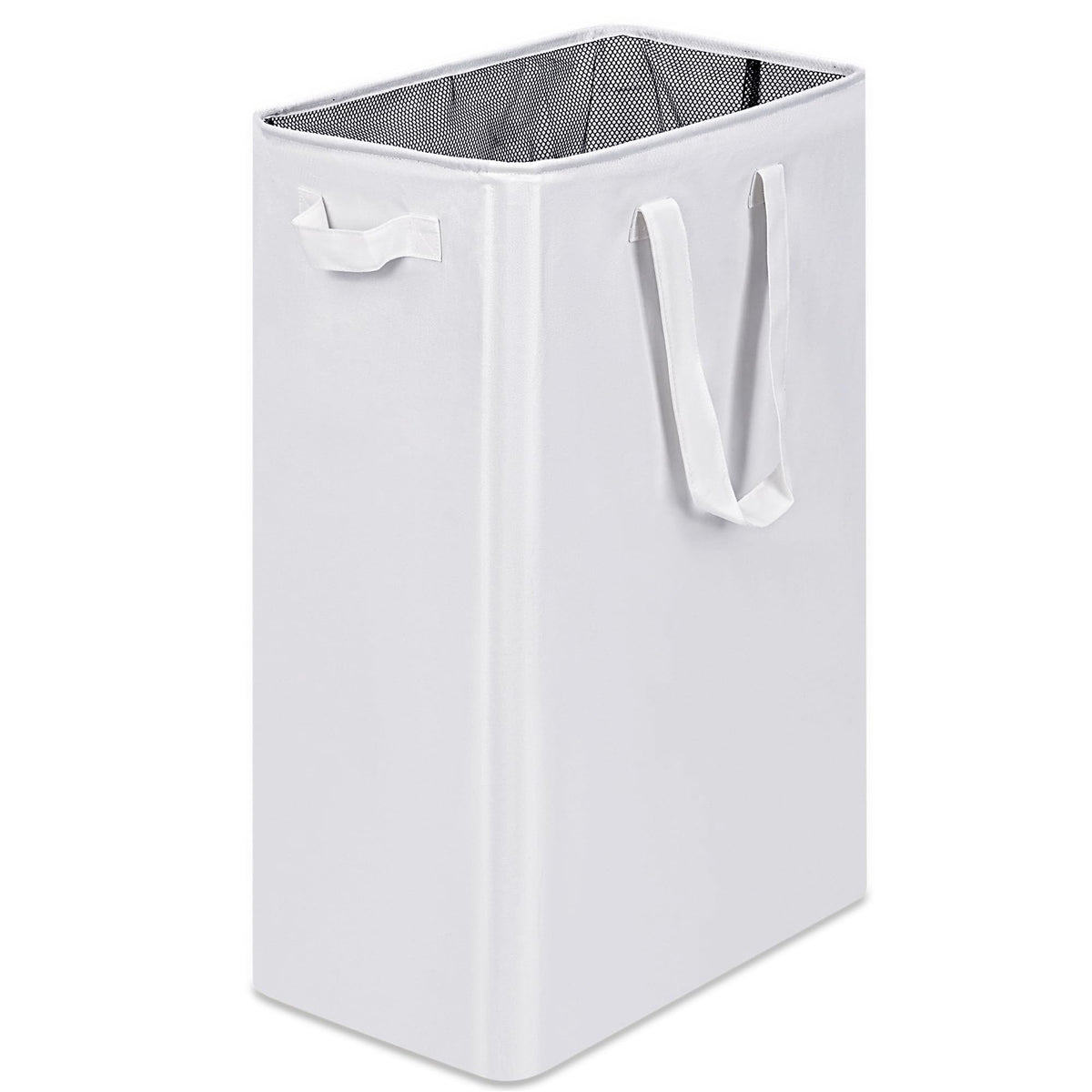 efluky Slim Laundry Basket, Narrow Laundry Hamper with Handles, Collapsible Dirty Clothes Hamper, Tall Laundry Bin for Laundry Room, Dorm and Bedroom, 12.7 Gallons(48L) Beige