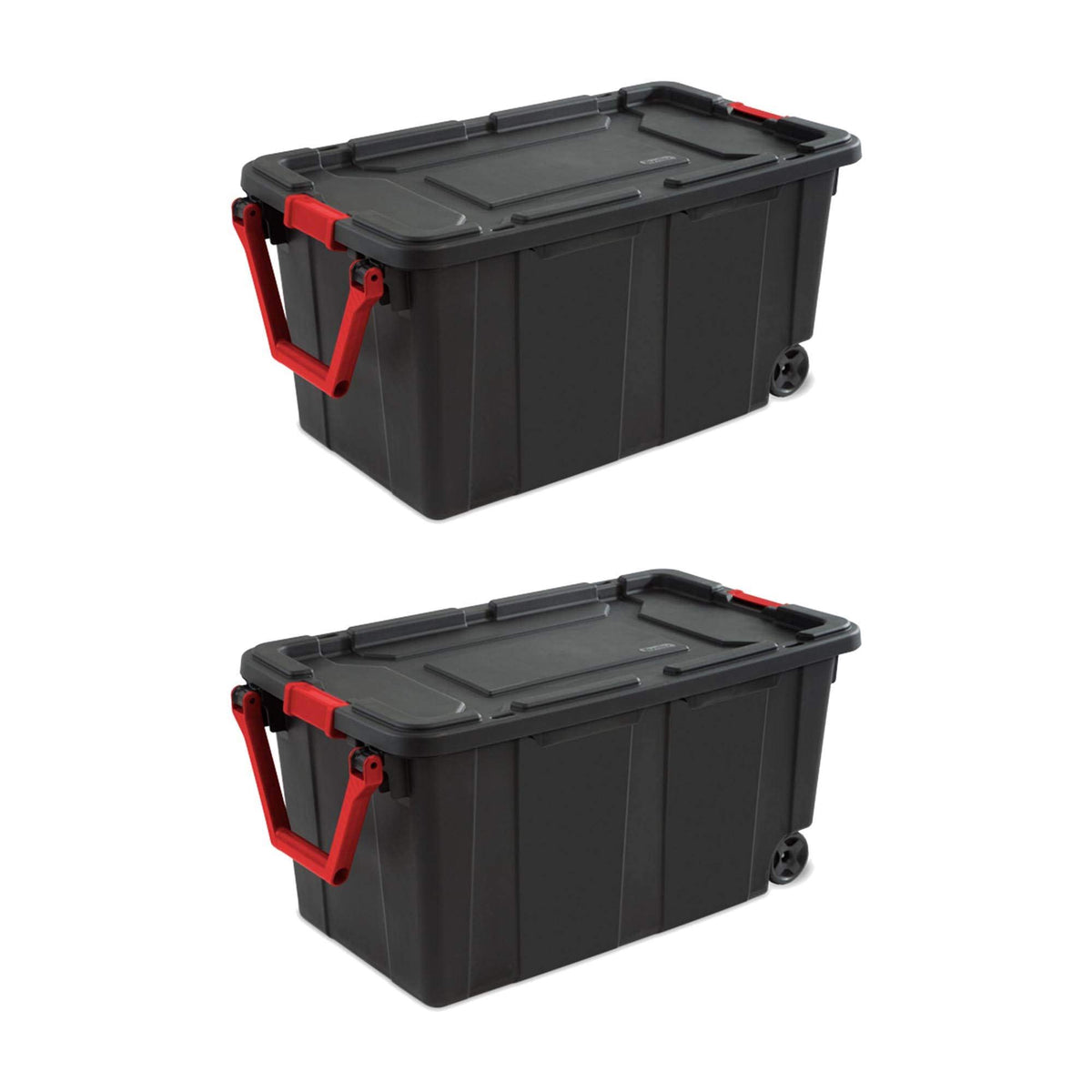 Sterilite Industrial Storage Tote w/Wheels for Garage, 40 Gallon, 8-Pack