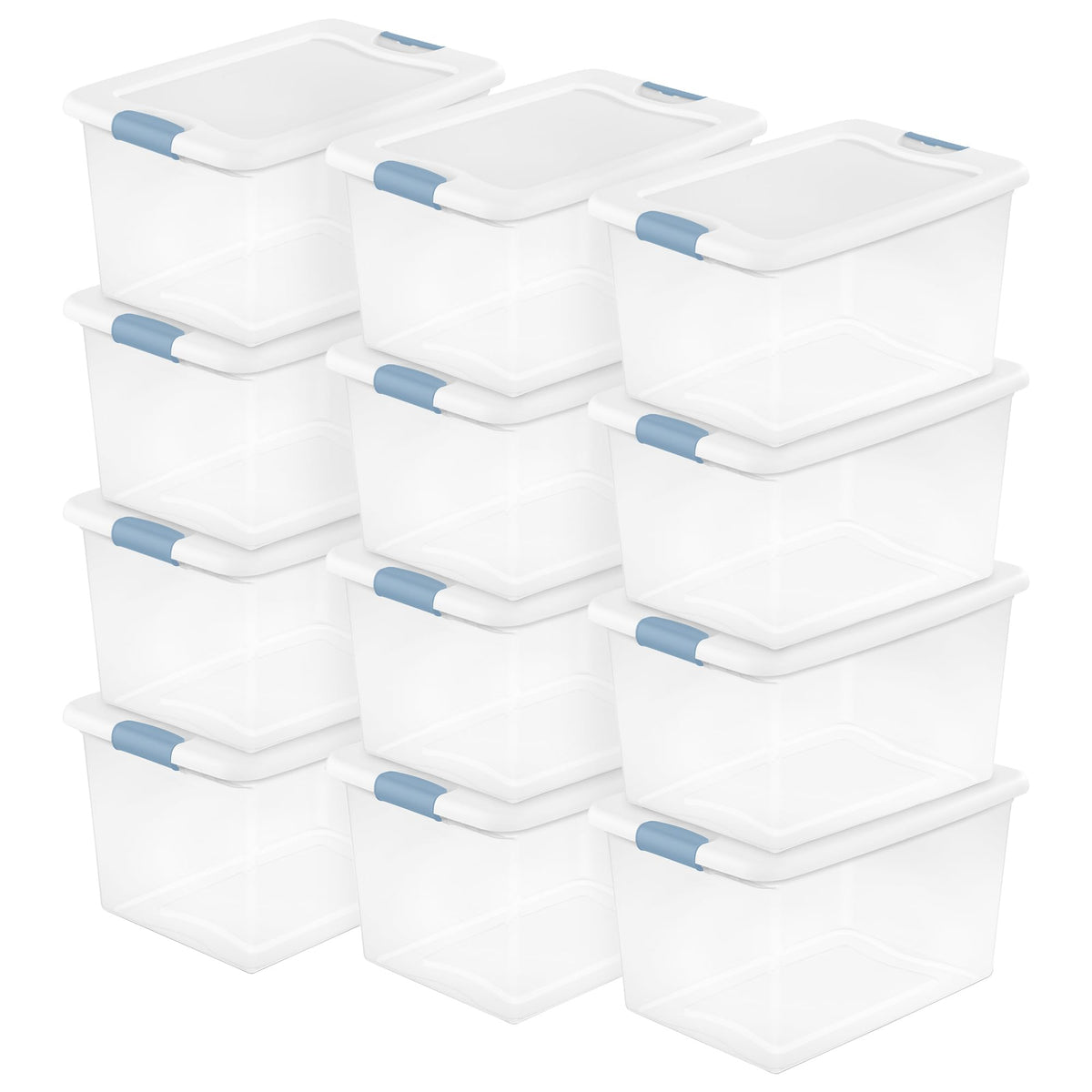 Sterilite Latching Box with Lids for Home and Office, 64 Quart, 4-Pack