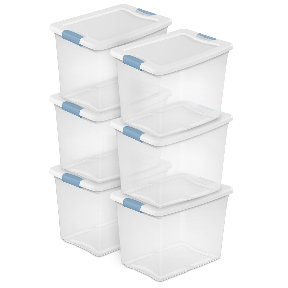 Sterilite Latching Box with Lids for Home and Office, 64 Quart, 4-Pack