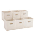 MAX Houser Foldable Fabric Storage Bins with Dual Plastic Handles, Grey