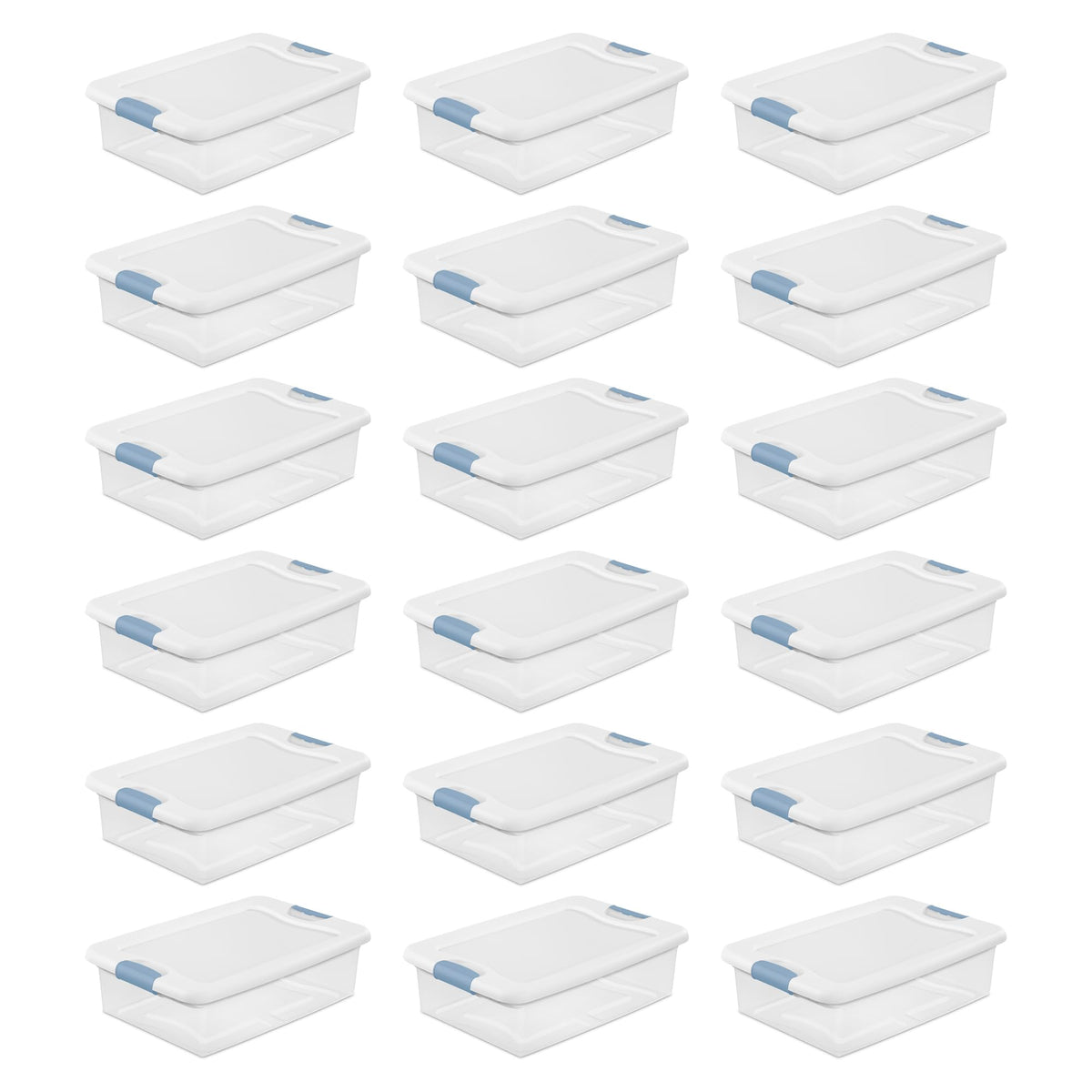 Sterilite Latching Box with Lids for Home and Office, 64 Quart, 4-Pack