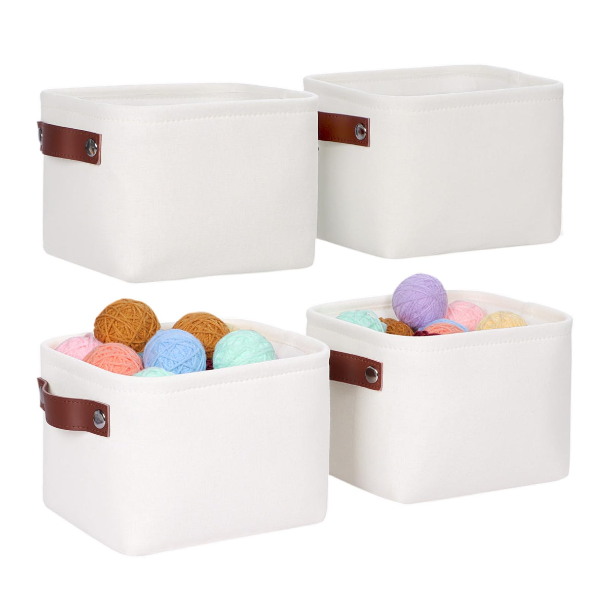 Small Fabric Storage Bins, Narrow Storage Baskets for Organizing