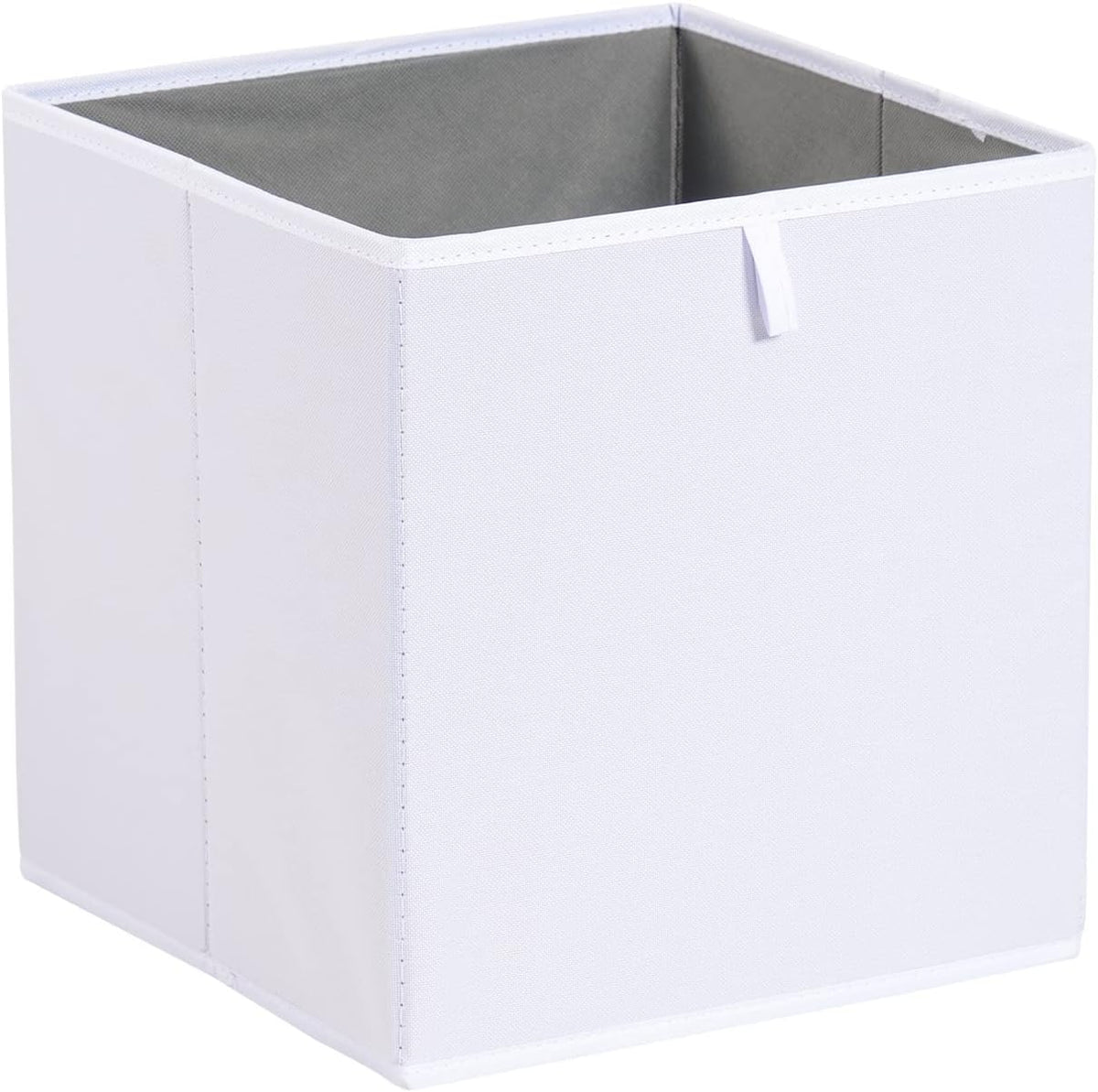 Amazon Basics Collapsible Cube Storage Organizer Bins, Closet Organizer Baskets for Shelves, Space-Saving, White, 13" x 15" x 13", 6-Pack
