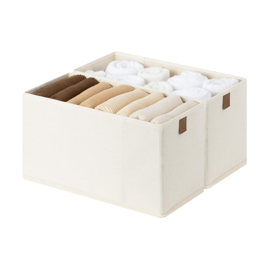 StorageWorks Narrow Closet Baskets, 6¼"Lx14¾Wx8¼H, 4-Pack, Brown&Beige