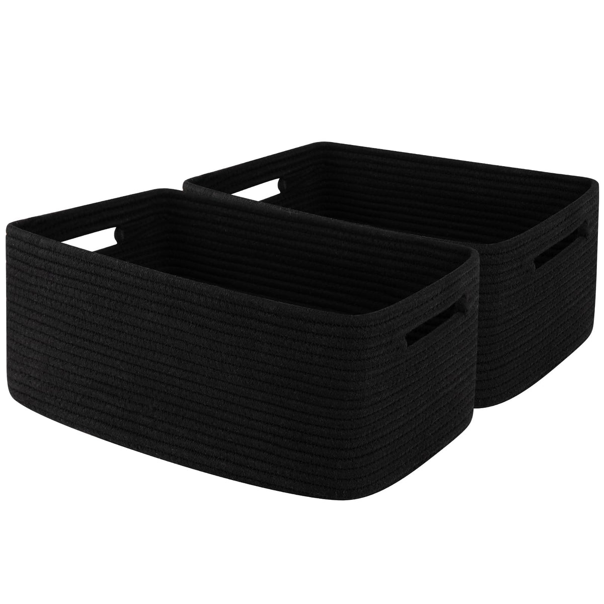 OIAHOMY Storage Basket for Shelves, Closet Cube Storage Bins Baskets for Clothes Blanket Towels, Baby Nursery, Toy Baskets Box, Woven Rope Basket, 15.75 * 11.81 * 7.09 IN, 2 Packs Brown