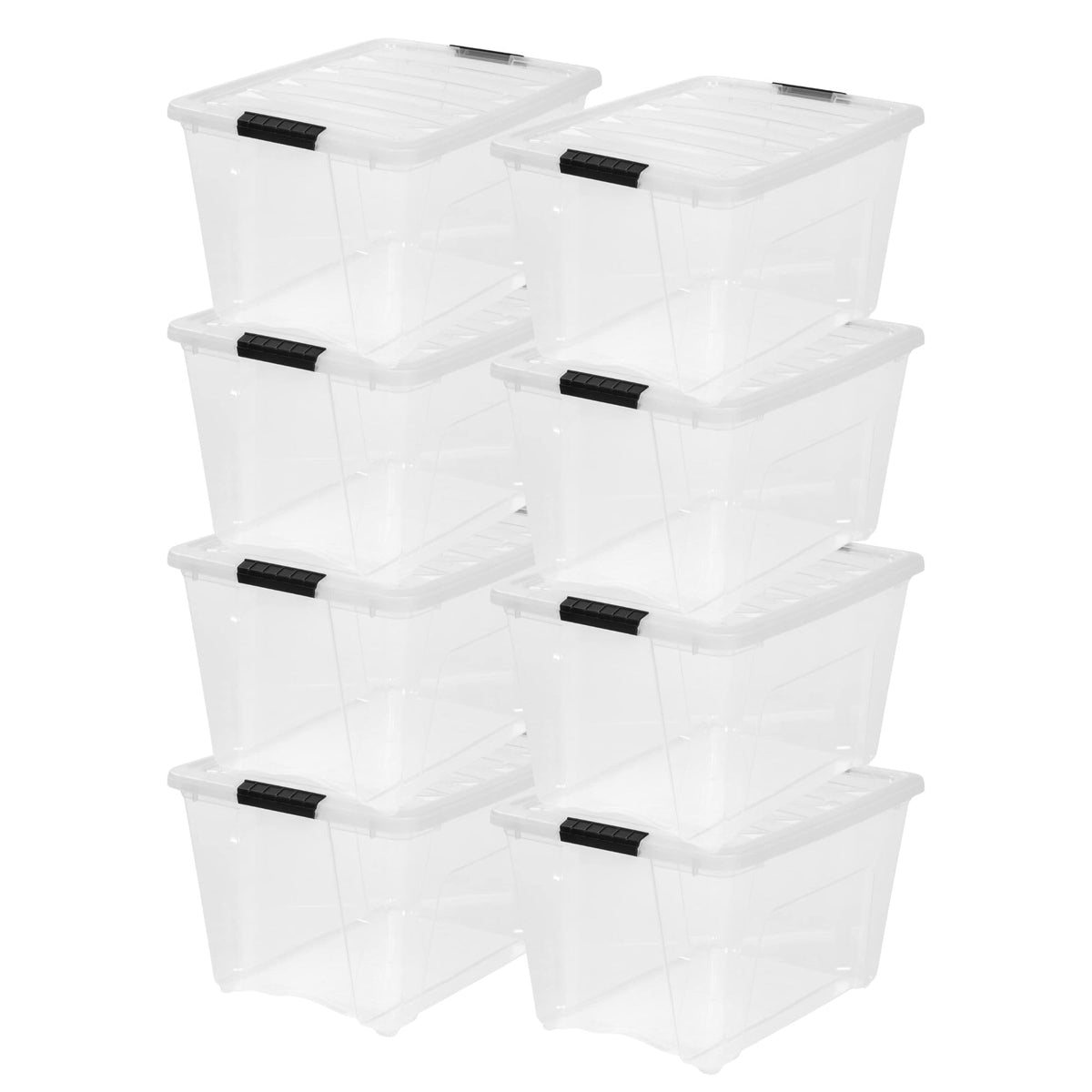 IRIS USA 4-Pack 32 Quart Storage Bins with Lids, Clear