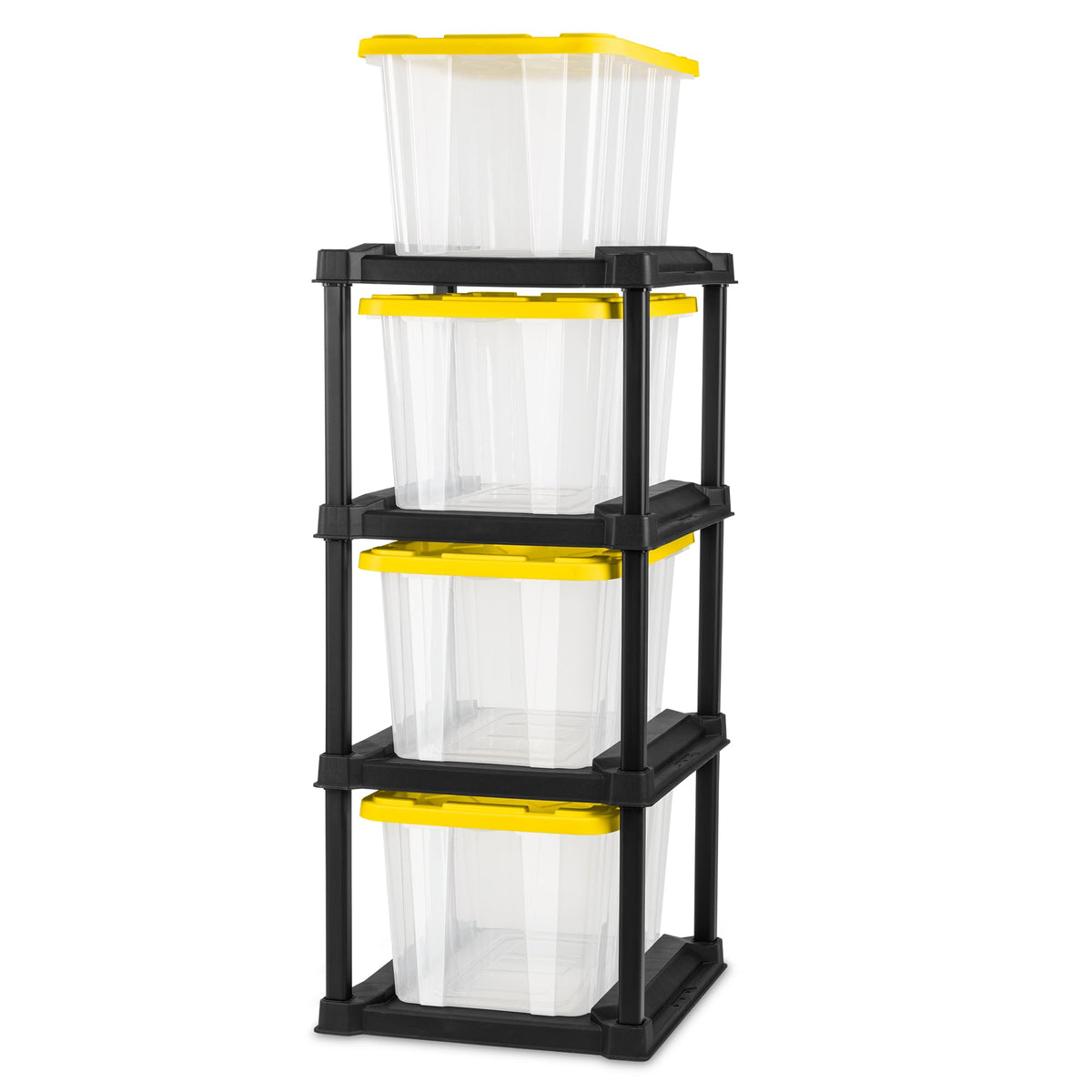 Sterilite Industrial Storage Tote with Lids for Garage, 38 Gallon, 4-Pack