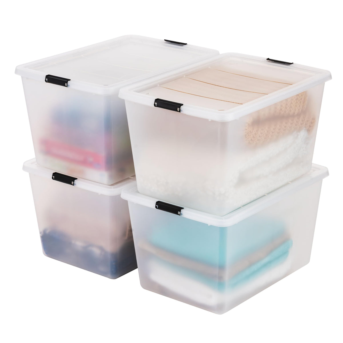 IRIS USA 6-Pack 55 Quart Clip Box with Latching Lid