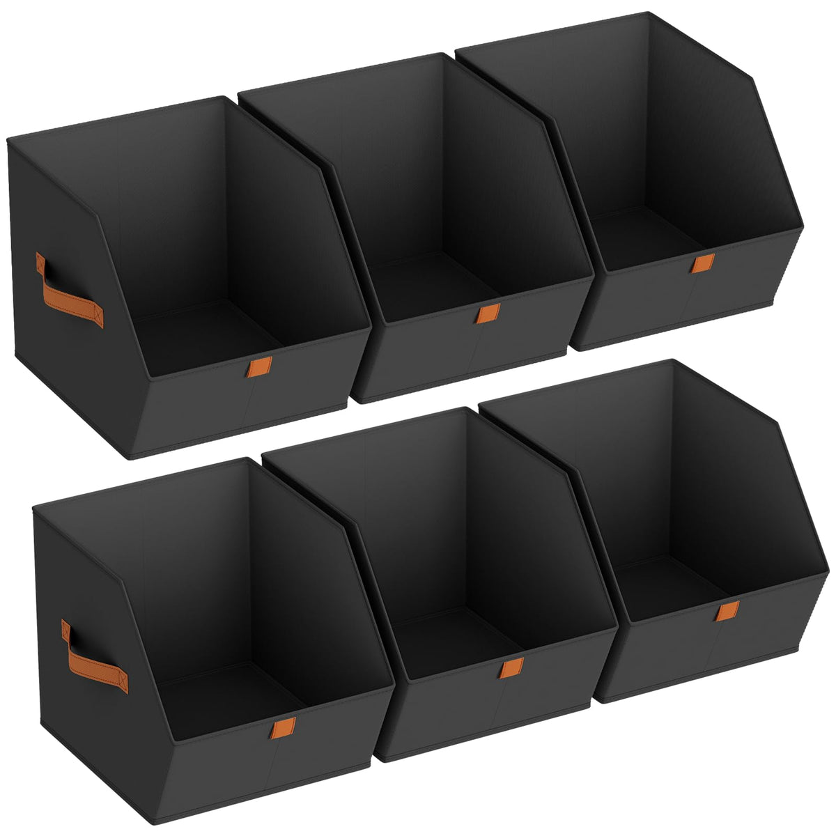 Homsorout Fabric Closet Storage Cubes - 6 Pack Square Storage Bins with Dual Handles for Clothes, Towels, Toys, Cube Storage Organizers for Bedroom, Nursery, Shelves, Closet, Small Spaces, Beige