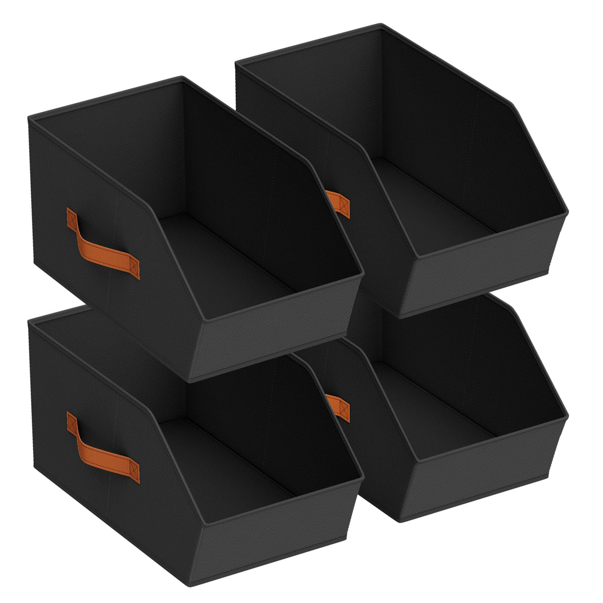 Homsorout Fabric Closet Storage Cubes - 6 Pack Square Storage Bins with Dual Handles for Clothes, Towels, Toys, Cube Storage Organizers for Bedroom, Nursery, Shelves, Closet, Small Spaces, Beige