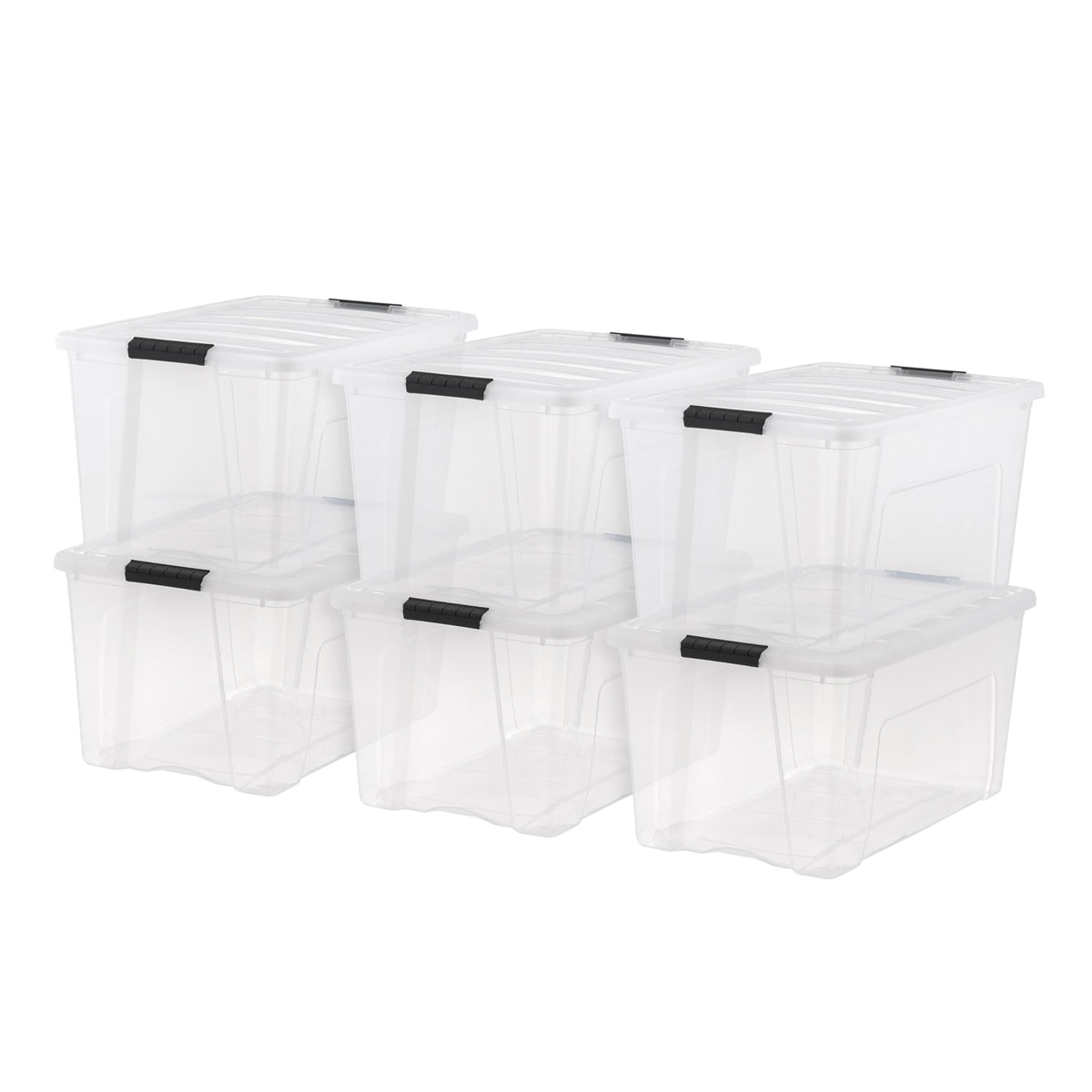 IRIS USA 6-Pack 72 Quart Storage Bins with Lids, Clear