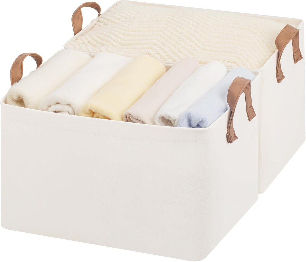StorageWorks Storage Basket for Shelves, Storage Bins, Natural, 2-Pack