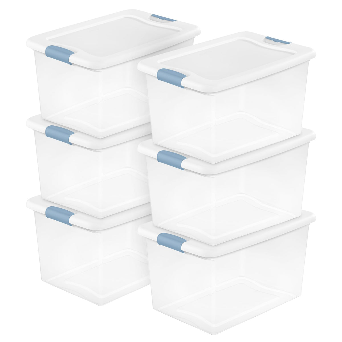 Sterilite Latching Box with Lids for Home and Office, 64 Quart, 4-Pack