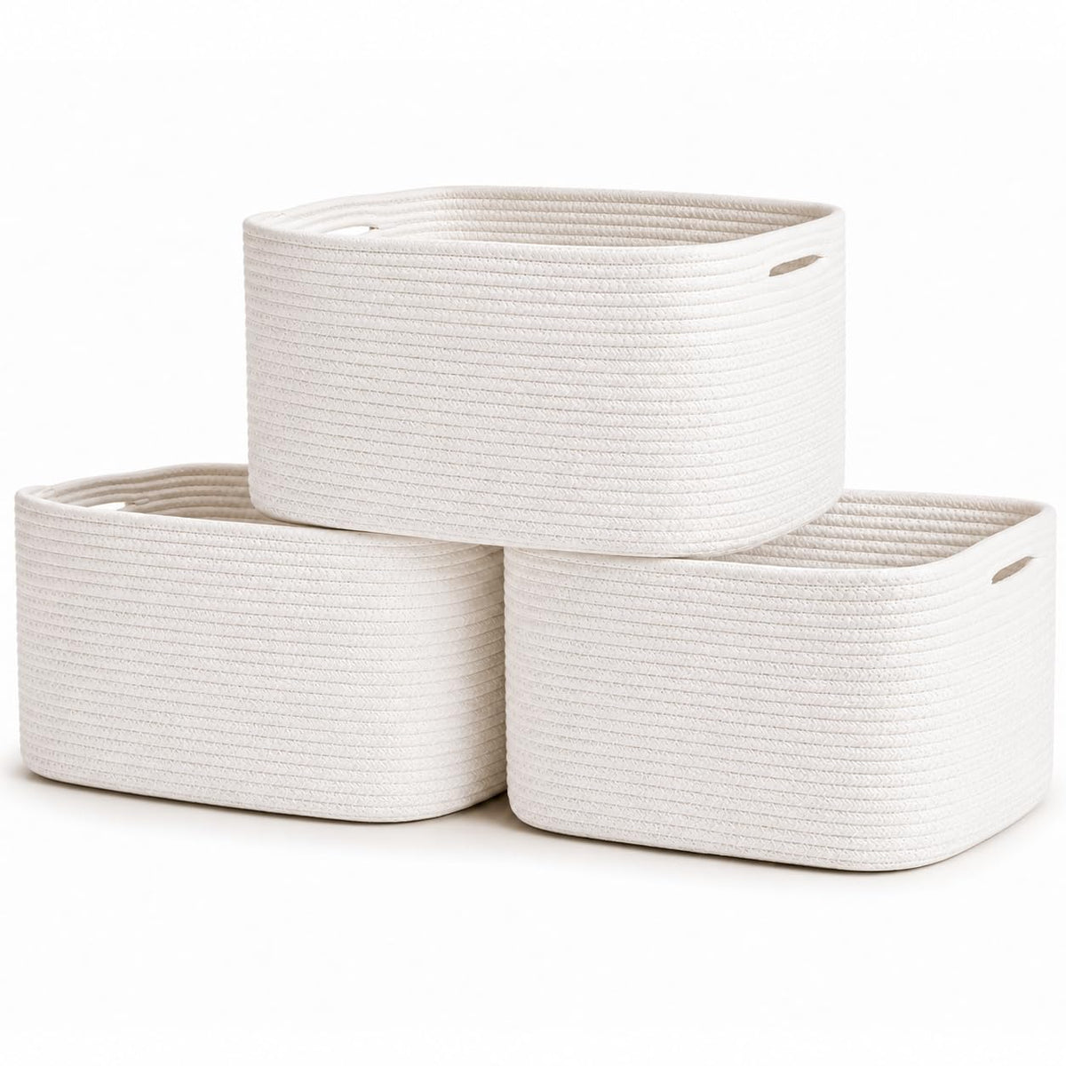 OrganiHaus Rainbow Baskets for Shelves, Set of 3, 15x9x10
